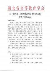 關(guān)于公布第二屆湖北省大學生信創(chuàng)大賽獲獎名單的通知